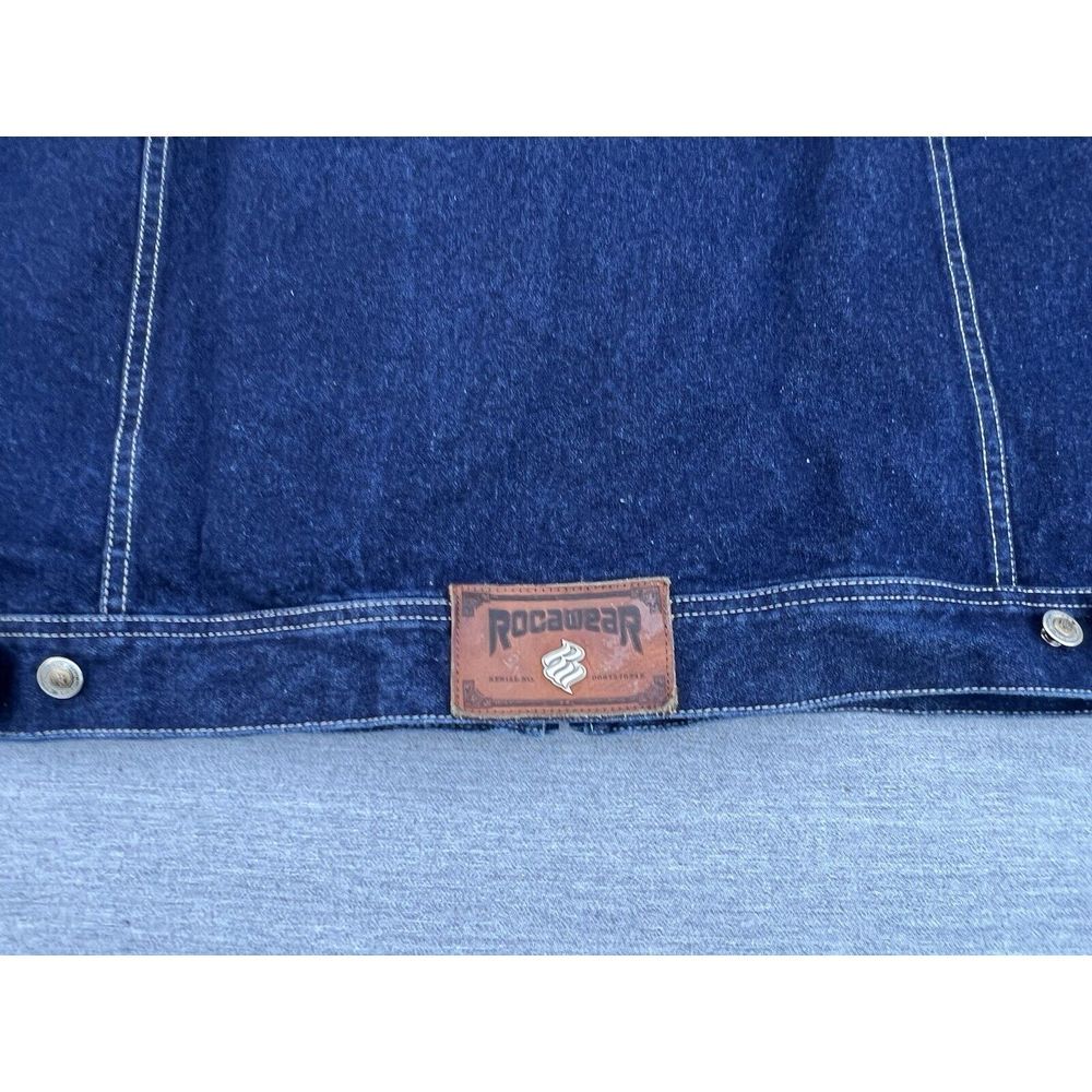 2000s Y2K Rocawear Men's Denim Jean Jacket Hip Hop Size 3XL - Picture 15 of 15